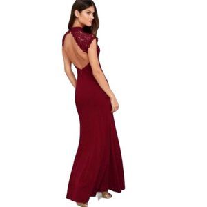 Lulu's Black Lace Sleeveless Backless Maxi Dress